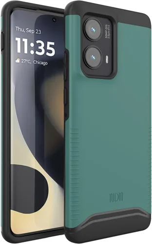 Vista 23 de TUDIA Merge - Funda para Motorola Edge 5G UW 2021, color verde cazador