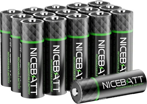 Vista 7 de NICEBATT Pilas recargables AA 2800mAh, batería premium NiMH doble A de baja autodescarga - 8