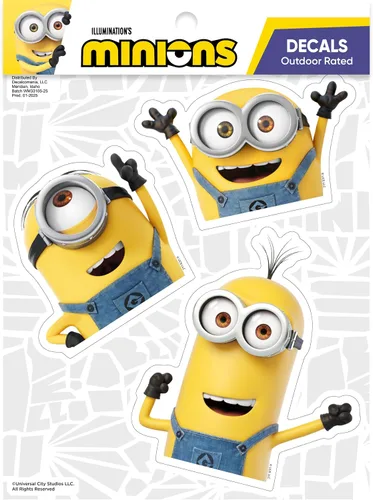 Vista 13 de Calcomanías de Minions de Despicable Me - Juego de 3 calcomanías Stuart para botella de agua de coche, bicicleta, casco, laptop, monopatín