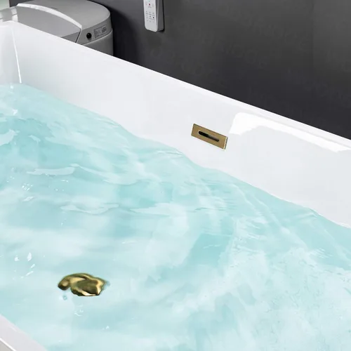 Vista 13 de WOODBRIDGE BTA1512-BG-Drain &O + PILLOW BAÑERA, con secador dorado cepillado