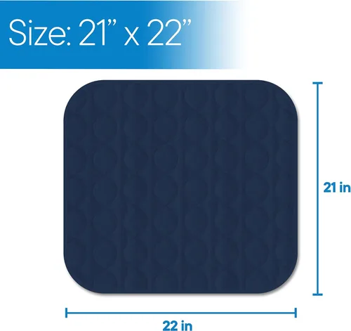 Vista 6 de RMS Almohadilla para silla de incontinencia lavable y reutilizable, protector de asiento y almohadilla de cama (azul) Quilted top layer