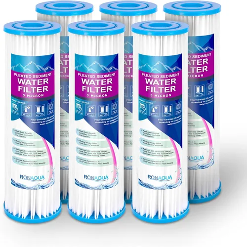 Vista 12 de Cartucho de filtro de agua plisado para sedimentos de 9.87 x 2.5 pulgadas, superficie amplificada, elimina arena, suciedad, óxido, vida útil