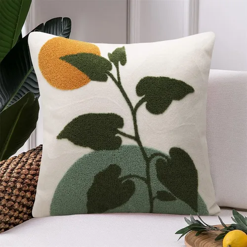 Vista 12 de JASEN Funda de almohada bordada de gato de 18 x 18 pulgadas, funda de almohada decorativa de algodón para sofá, dormitorio, sala de estar, casa