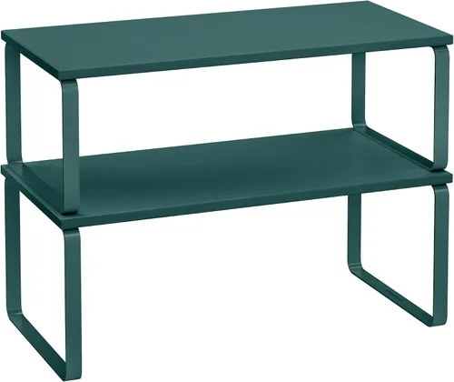 Vista 17 de SONGMICS Estante Organizador de Gabinete, Juego de 2 Estantes de Encimera de Cocina, Almacenamiento de Cocina, Estante de Especias, Apilable
