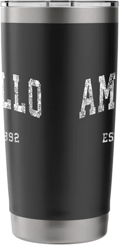 Vista 2 de Amarillo Texas TX - Vaso aislado de acero inoxidable con diseño deportivo vintage