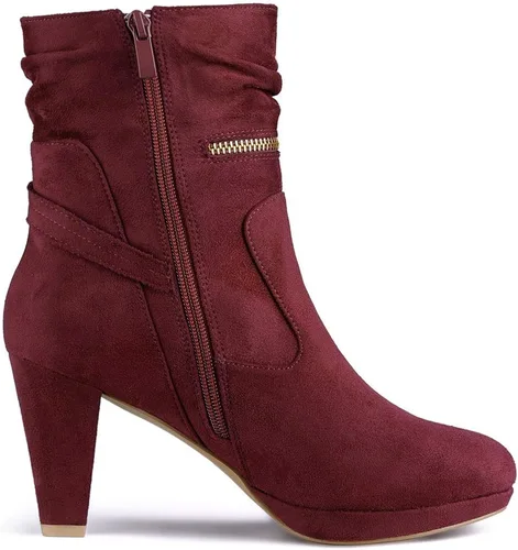 Vista 7 de Allegra K Botas de tacón alto con cremallera al tobillo para mujer