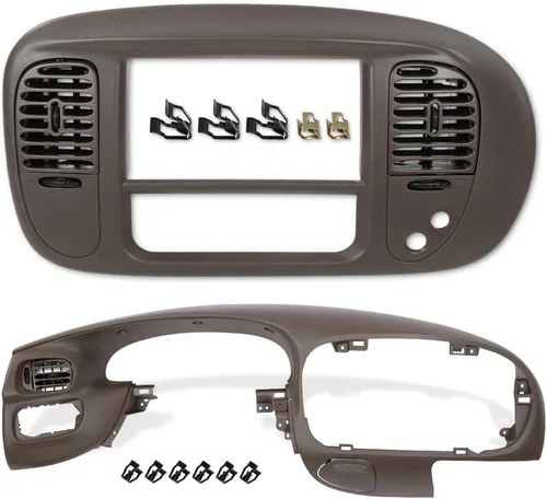 Vista 14 de CHEDA Cubierta de bisel de tablero frontal central marrón compatible con Ford F150/Ford Expedition 1997 1998 1999 2000 20001 2002 2003