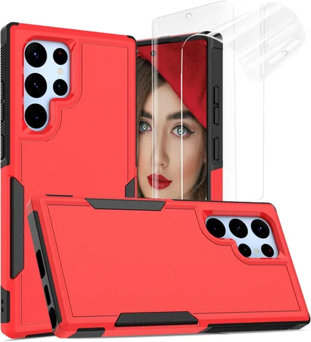Vista 24 de Jeylly Funda para Samsung Galaxy S10 Plus S10+, ajuste delgado, doble capa, resistente, absorción de golpes, TPU con carcasa trasera de Negro