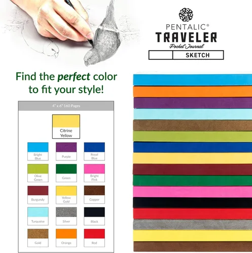 Vista 7 de Cuaderno de bocetos Travelers Dot Grid Pentalic Art, libre de ácidos