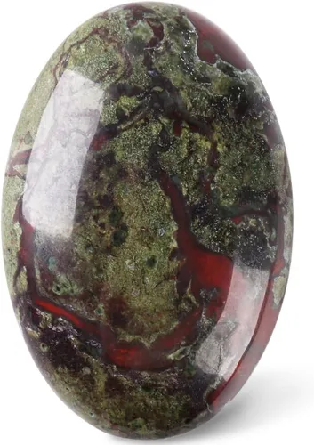 Vista 12 de CASMON Piedra de sangre de África, piedra ovalada de palma, piedra de bolsillo para terapia de alivio de ansiedad y estrés, piedra energética pulida