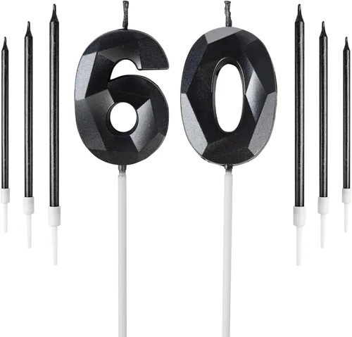 Vista 79 de Vela rosa de cumpleaños número 1 con 6 velas largas, decoraciones de decoración de pastel para fiesta de niña de 1 año, suministros de celebración