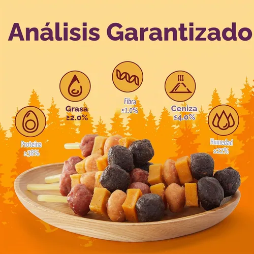 Vista 4 de Jungle Calling Kabob Bacalao Stick para perros medianos y grandes, masticables sin cuero crudo