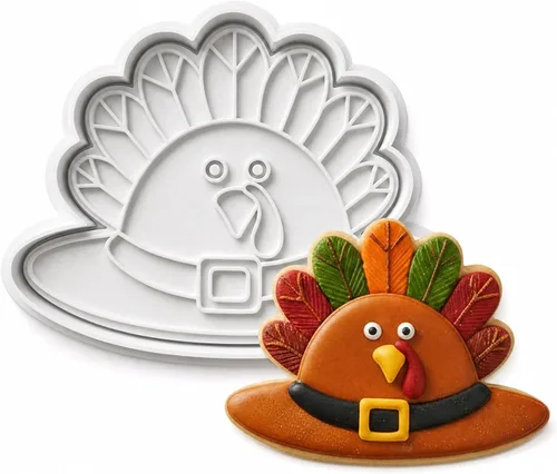 Vista 50 de 8 PCS Thanksgiving Cookie Cutter Set with Embossers Turkey Pumpkin Maple Leaf Corn & More 3" Complete Fall Collection