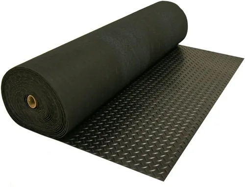 Vista 4 de Rollos de piso de goma de placa de diamante Rubber-Cal - 3 mm x 1.2 m x 0.3 m - Negro
