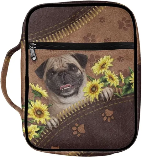 Vista 9 de Lovely 3D Dog Daisy Puppy Paw Print - Fundas grandes de la Biblia con bolsillo con cremallera y asa, bolsas ligeras para la Biblia y bolsa