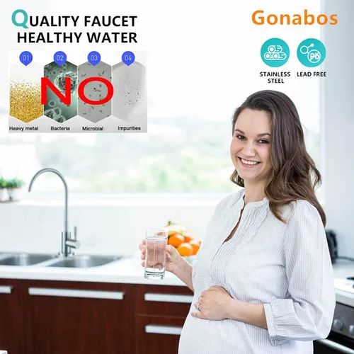 Vista 3 de Grifo de agua potable para cocina, grifos de ósmosis inversa 100% sin plomo, grifos de agua filtrada de cocina de acero inoxidable, grifo RO