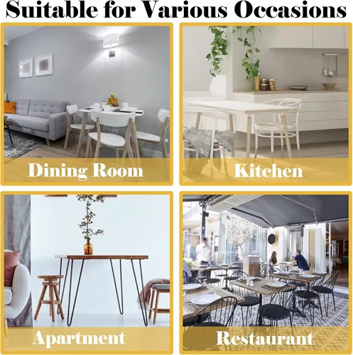 Vista 7 de Juego de mesa de comedor, 5 piezas con moderna mesa superior de vidrio templado y silla de piel sintética, muebles de comedor para el hogar, cocina
