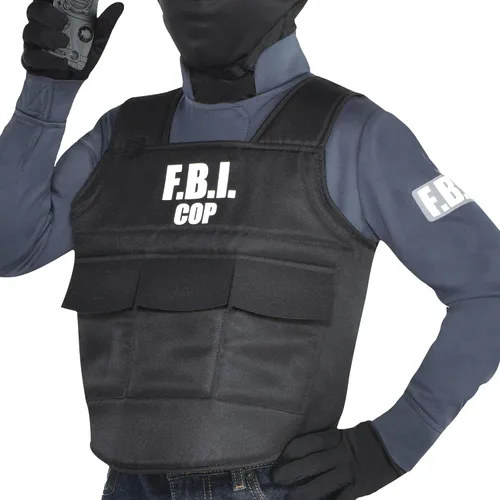 Vista 4 de Party City FBI Disfraz de Halloween para niños incluye accesorios