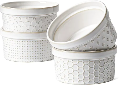 Vista 15 de LE TAUCI Ramekins 2 oz Oven Safe for Creme Brulee, Charcuterie Boards Bowls for Souffle, Small Sauce Bowl, Ceramic Baking Dishes - 3 inch, Set of 4