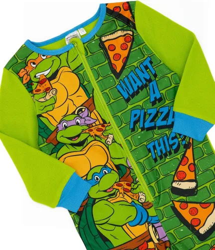 Vista 7 de Teenage Mutant Ninja Turtles Mameluco de personaje verde y azul para niños Sumérgete en aventuras heroicas con este pijama de disfraz de TMNT