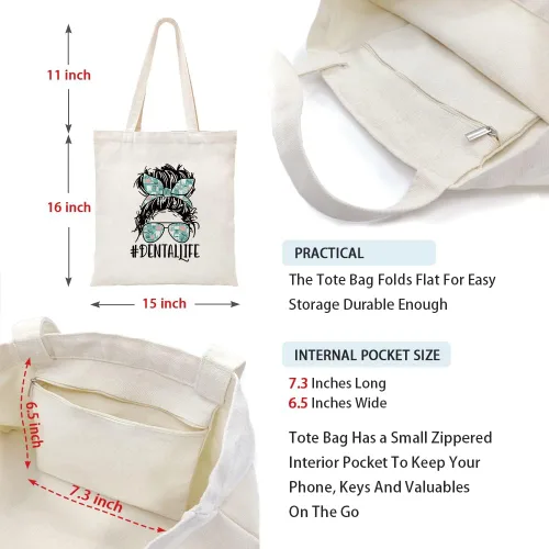 Vista 7 de ZHANTUONE La bolsa de cosméticos hecha de lona no solo es novedosa y única en diseño, sino que también es segura y práctica con una cremallera