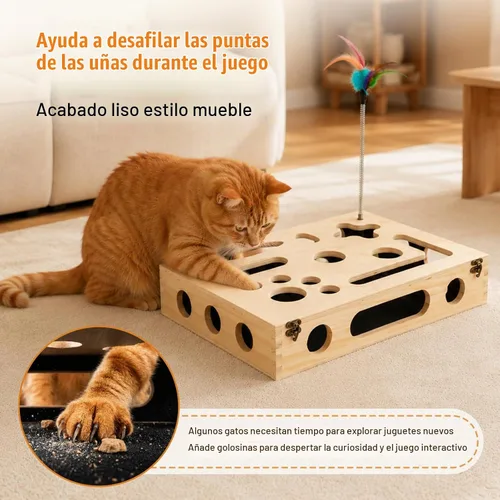 Vista 5 de Caja de enriquecimiento del rompecabezas del rasguño del gato, juguete