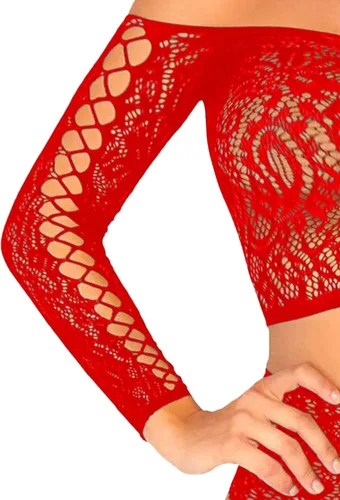 Vista 5 de LuxShow Conjunto de lencería sexy para mujer ropa interior de dos piezas con estampado floral de encaje y malla transparente