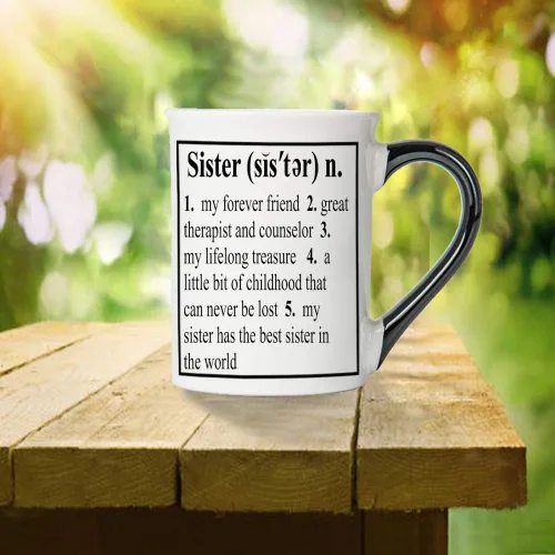 Vista 2 de Regalos para hermanas, taza de café de cerámica de 16 onzas, taza de café para la mejor hermana del mundo, regalos para hermanas de hermana, regalos