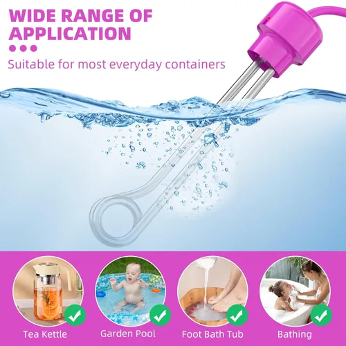Vista 4 de Calentador de agua de inmersión de 1200 W, calentador de agua de cubo de acero inoxidable 304, calentamiento rápido para bañera, agua de piscina