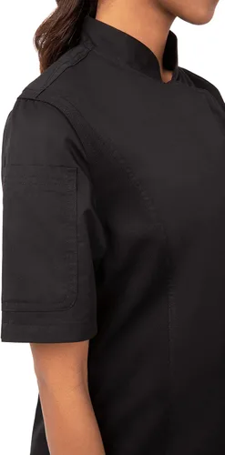 Vista 3 de Chef Works Springfield - Abrigo de chef para mujer Negro