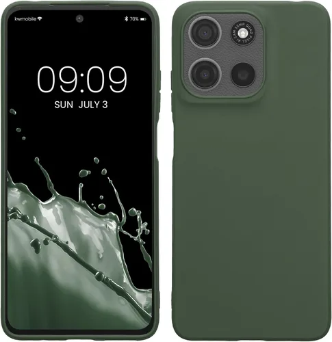 Vista 9 de kwmobile Funda compatible con Motorola Moto G15 / G15 Power/ G17 / G17 Power - Funda protectora de silicona TPU suave y delgada - Naranja afrutado
