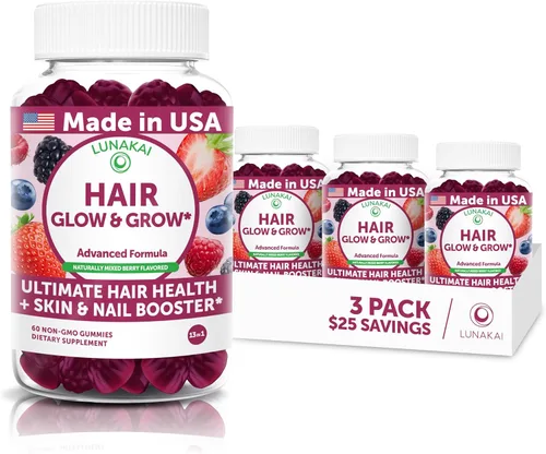 Vista 10 de Lunakai USA Made Super Hair Gummies con biotina, zinc, extracto de cola de caballo y palma enana americana – Vitaminas para el crecimiento