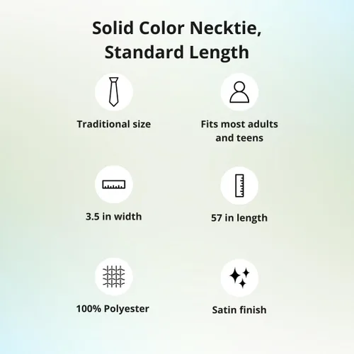 Vista 14 de tiemart Corbata de color sólido para hombre Longitud estándar