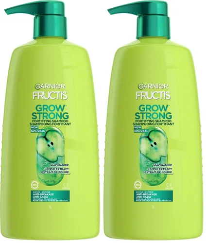 Vista 3 de Garnier Fructis Grow Strong Champú, 33.8 onzas líquidas, 1 unidad (el embalaje puede variar)