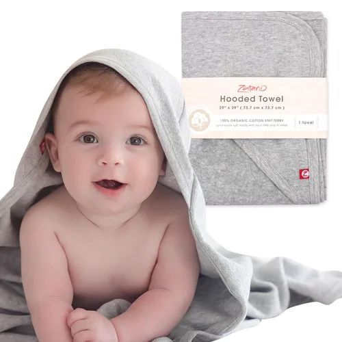Vista 8 de Zutano Toallas de bebé con capucha, toalla de baño de algodón orgánico, toalla de bebé ultra suave y absorbente para recién nacidos y bebés, juego