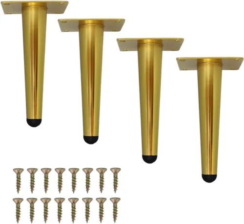 Vista 5 de WEICHUAN Patas rectas de repuesto de metal dorado para sofá, silla, otomana, sofá biplaza otomana, mesa auxiliar, patas de gabinete