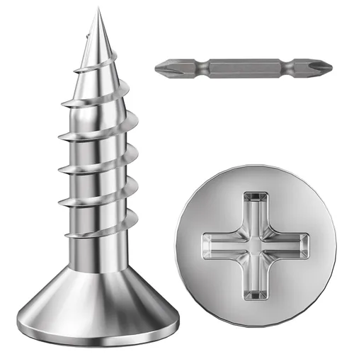 Vista 20 de Wensilon (1200 piezas) #4x1/2 Tornillo para madera negro de metal autorroscante de cabeza plana