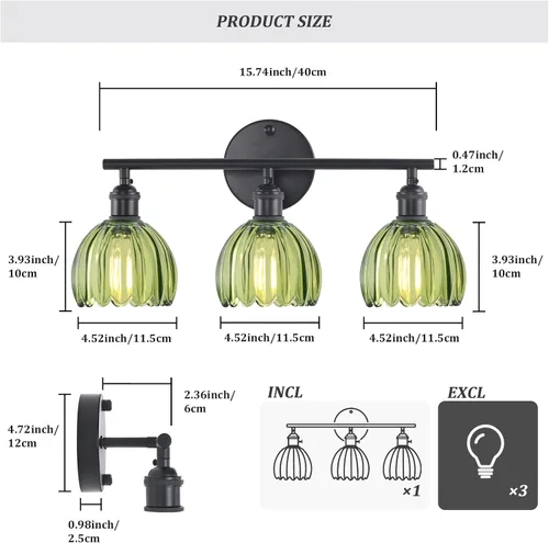 Vista 71 de Shenmoyl Lámparas de baño, lámpara de pared de 2 luces para tocador sobre espejo con pantalla de vidrio tulipán blanco para dormitorio, sala