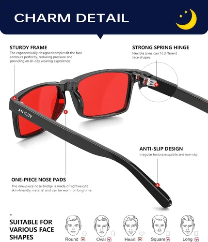 Vista 3 de ANYLUV Blue Light Blocking Glasses for Men Anti Blue Light Glasses for Men Women, Eye Strain Relief for Computer Gaming