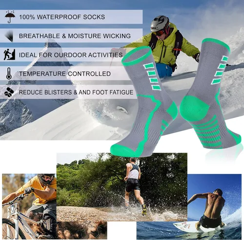 Vista 5 de RANDY SUN - Calcetines 100 impermeables unisex para practicar senderismo caminar correr esquiar etc