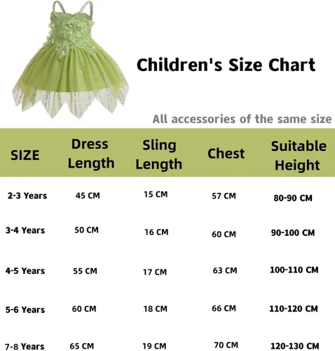 Vista 5 de ZKR Tinkerbell - Vestido de hada para niña de 2 a 8 años con accesorios