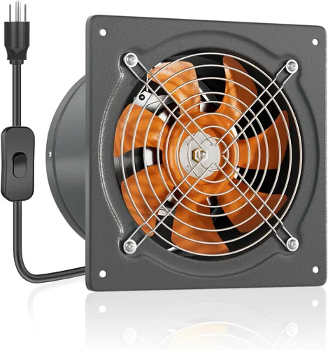 Vista 12 de HG Power Ventilador de escape de 15.2 cm con interruptor, potente ventilador de escape de cocina con amortiguador, ventiladores de escape de ventana
