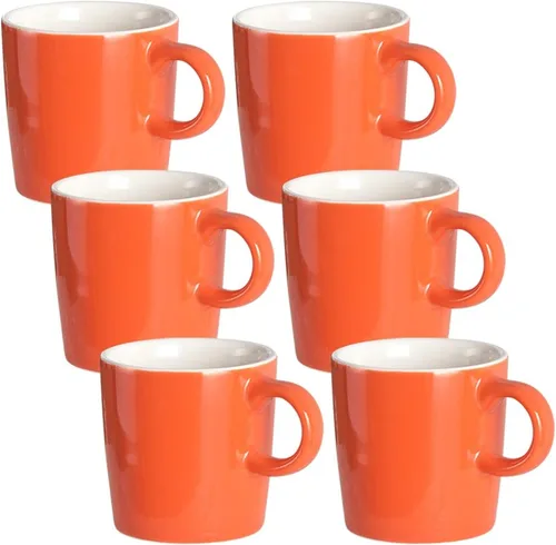 Vista 10 de homEdge Mini Taza de Espresso de Porcelana, 4 Onzas / 120 ml Pequeñas Tazas de Café Cerámicas Demitasse para Espresso, Té - Juego de 6