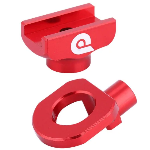 Vista 9 de tendicatena i, tensor de cadena, tensor de cadena de ciclo Ajustador de fijación de aleación de aluminio para bicicleta plegable (rojo)