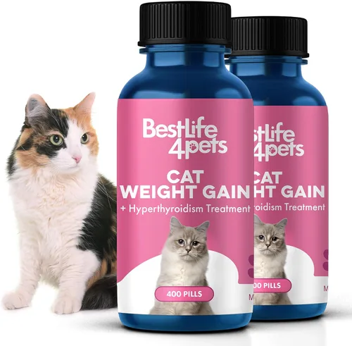 Vista 10 de Ganador de peso para gatos y apoyo para la tiroides – Estimulante natural del apetito para gatos, gatitos con bajo peso o gatos mayores que muestran