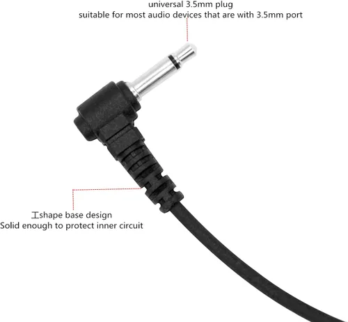 Vista 2 de WODASEN Auricular de 0.138 in solo escucha 1 pin receptor de tubo acústico Walkie Talkies Auriculares de vigilancia para radios bidireccionales