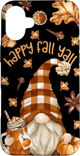 Vista 22 de Funda para iPhone 16 con diseño de especias de calabaza con diseño de gnomo de otoño