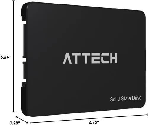 Vista 7 de ATTECH AT422 128GB 3D NAND SATA SSD interno de 2.5 pulgadas, hasta 550MB/s (128.0, GB)