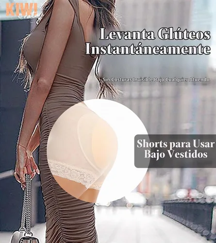 Vista 4 de KIWI RATA Bragas de encaje acolchadas para mujer, levanta glúteos, ropa interior con refuerzo Negro