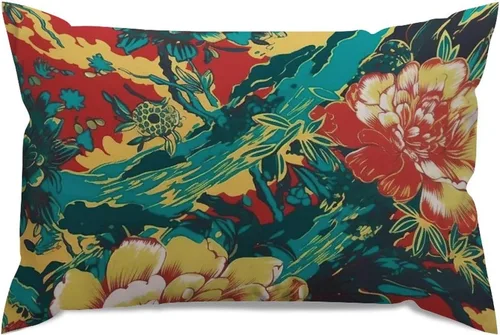 Vista 30 de ArogGeld Funda de almohada blanca con flores chinoiserie, funda de almohada para sofá, diseño floral verde y blanco, funda de almohada de lino A-12